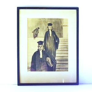 Grand Staircase of the Courthouse Honore Daumier framed wall art 1848 lithograph - Picture 1 of 5
