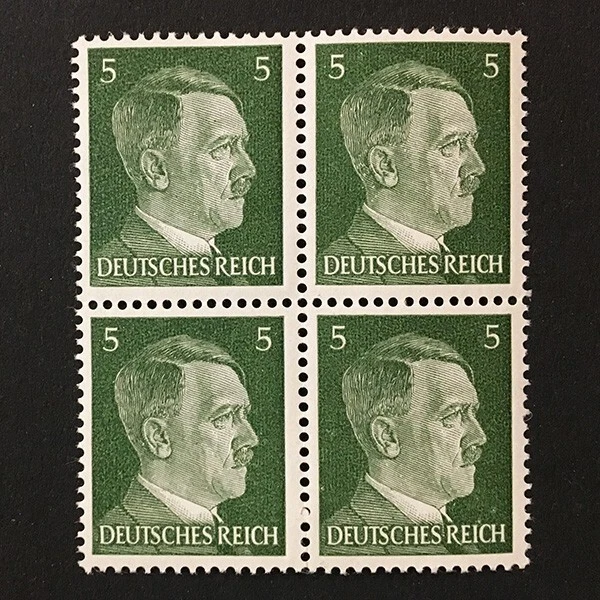Germany 1941 1944 5pf MNH ** block of 4 DR WWII Hitler - Image 1 of 1