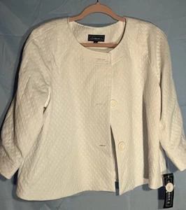 NWT Women's Blazer, White, Size XL, elementz, Macy's - Picture 1 of 9