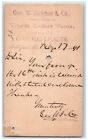 1891 Geo W. Jackson & Co. Finest Roller Flour Bellefonte PA Postal Card