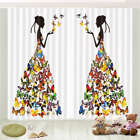 Girl Butterfly Dress 3D Curtain Blockout Photo Printing Curtains Drape Fabric
