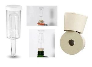 1 Set Econo Lock 3 Piece Airlock & 10' Rubber Stopper Fermentation Beer Wine New - Picture 1 of 5