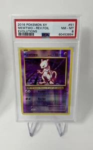 2016 Pokemon XY Mewtwo Reverse Foil Holo Evoluzioni 51 PSA 8 Near Mint-Mint Card - Foto 1 di 2