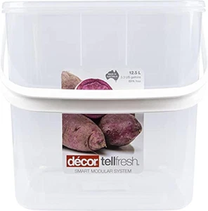 Tellfresh Super Square Food Storer with White Handle, 12.5 Litre Capacity - Picture 1 of 3