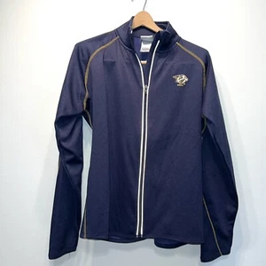 Nashville Predators NHL Hockey Jacket Women M/L  Zip Blue Heather Track Jacket - Picture 1 of 6
