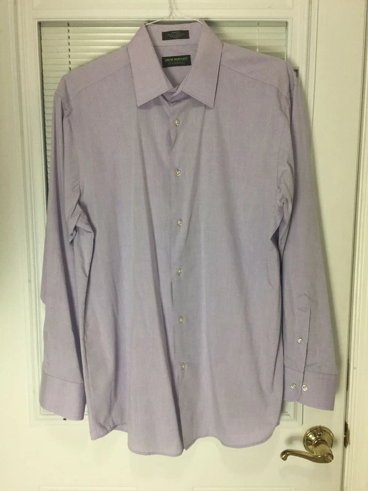 Мужская фиолетовая рубашка с воротником на пуговицах с длинным рукавом размер 16-16,5 34/35  - Изображение 1 из 4