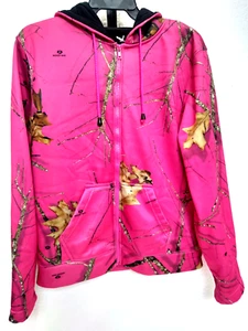 MOSSY OAK Pink Zip Front Hoodie Gr. L, schwarzes Fleecefutter - Bild 1 von 7