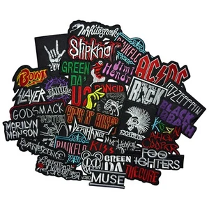 Rock Band Music Punk Heavy Metal Iron-On Embroidery Applique Patch Random Lots - Picture 1 of 8