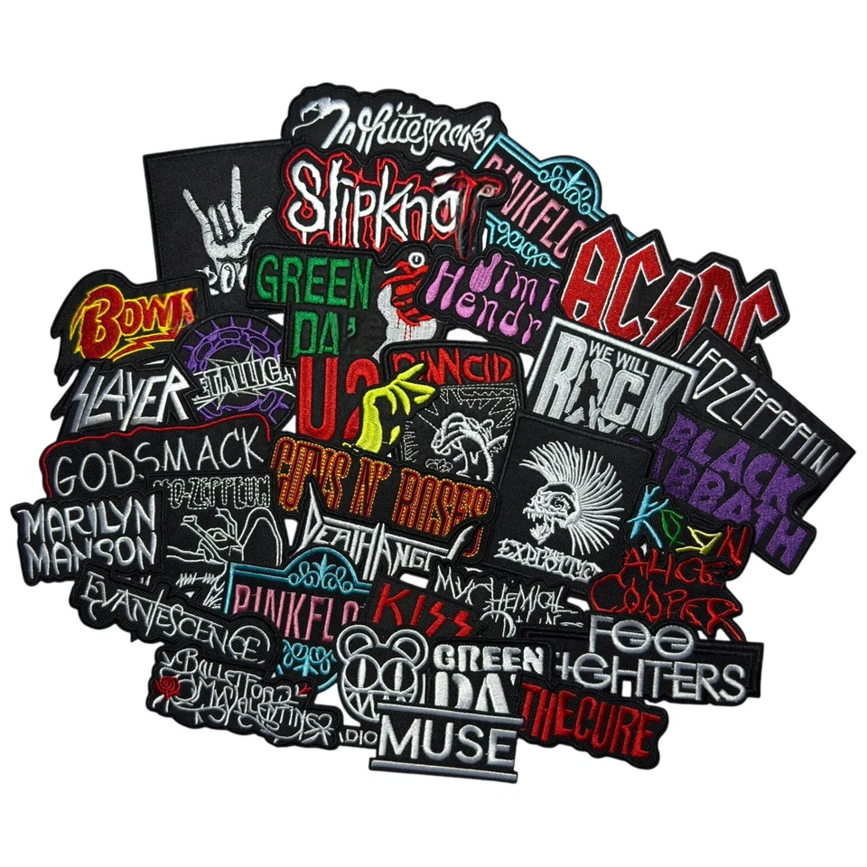 Rock Band Music Punk Heavy Metal Iron-On Embroidery Applique Patch Random Lots - Image 1 of 4