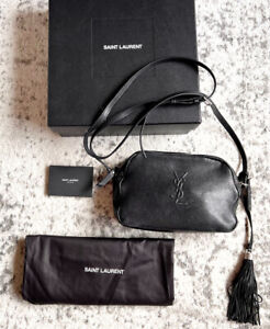 YSL Saint Laurent Lou crossbody Camera Bag Tassel Signature Black