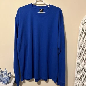 NWT Waffle Knit Thermal Shirt Men’s 5X Royal Blue Casual Athleisure Long Sleeves - Picture 1 of 10