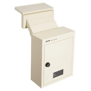 VEVOR Through The Wall Drop Box 12.5x6.3x16.9" Mailbox with Code Lock Beige - Picture 1 of 12