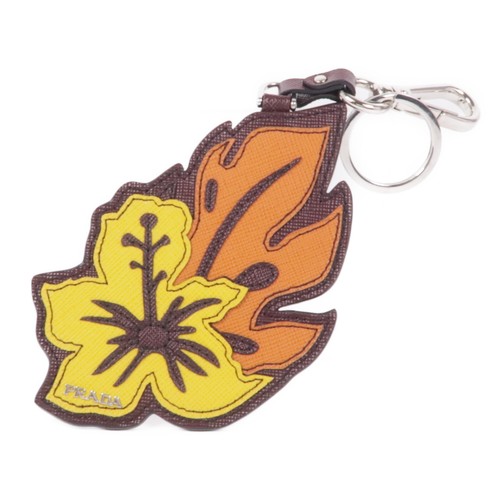 Charm PRADA in pelle di vitello marrone