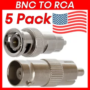 5 Stück BNC auf Cinch Adapter Koax Kabel Konverter BNC Adapter CCTV Kamera Stecker - Bild 1 von 7
