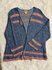 Ruby Rd Sweater Woman?s 3X Plus Fair Isle Knit Cardigan Fringed Open Blue