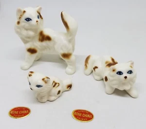Vintage Estate Bone China Himalayan Cats Miniature Figurine Set - Picture 1 of 6