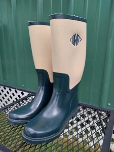 Lands' End Women's Canvas Shaft Wellies~Rain Boots Green Size: 9 - Picture 1 of 7