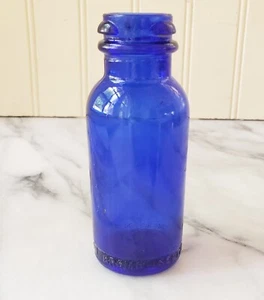 Bromo Seltzer Emerson Drug Co. Botella Medicinal Pequeña Azul Cobalto 4” de Alto - Imagen 1 de 6