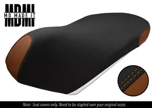 SE ADAPTA A PIAGGIO LIBERTY 125 16-24 AGARRE PERSONALIZADO VINILO FUNDA ASIENTO NEGRO MARRÓN - Imagen 1 de 5