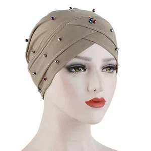 Women Muslim Hair Loss Head Scarf Turban Head Wrap Cover Cancer Hat Chemo Cap - Picture 1 of 60