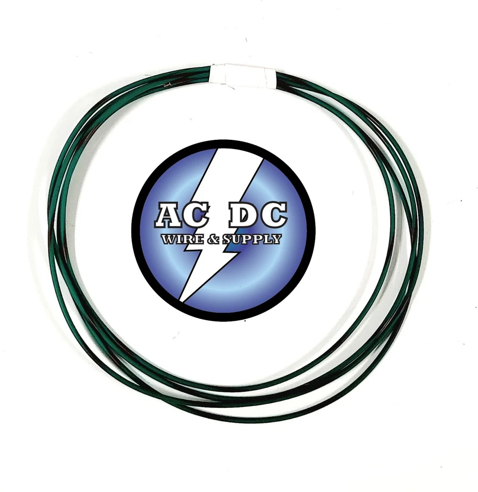 AUTOMOTIVE WIRE 22 AWG HIGH TEMP TXL WIRE GREEN WITH RED STRIPE 50 FT COIL - Image 1 of 1
