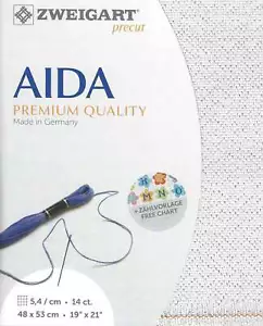 Zweigart vorgefertigtes Stern-Aida 14 Stück silber gefleckt weiß 3706/17 - Bild 1 von 2