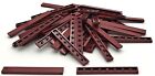 Lego 50 New Dark Red Tiles 1 x 8 Flat Smooth Pieces Parts