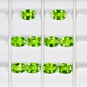 13.01Ct (10Pcs) Cushion, Fine Quality Unheated Pakistan Peridot Gemstone - Picture 1 of 1