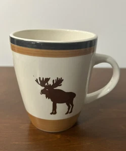 Mainstay Moose Coffee Mug Stoneware Beige and Brown 4" Tall - Picture 1 of 4