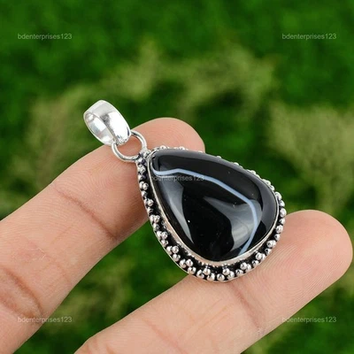 Daughters Day Sale Natural Sardonyx 925 Silver Unique Bezel Handmade New Pendant - Image 1 of 4