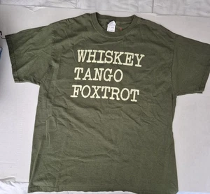 T-Shirt Jerzees "Whiskey Tango Foxtrott" - Gr. XL Army Green T Shirt - Bild 1 von 6