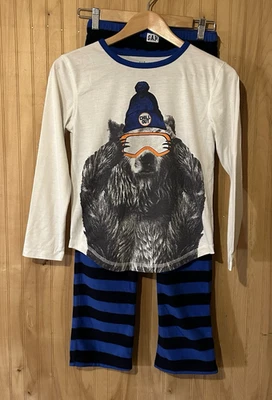 Juego de 2 piezas para dormir Gap Kids talla 12 pijama esquí oso chill out manga larga Foto 1 de 4