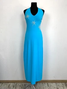 Versace Jeans Couture Women’s Blue Maxi Dress Star Embellished Size IT 44 Italy - Picture 1 of 11