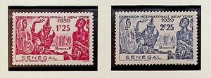SENEGAL Sc 191-2 NH ISSUE OF 1939 - NEW YORK WORLD'S FAIR - Picture 1 of 1