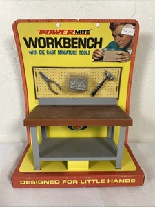 Vintage 1970 IDEAL Toys PowerMite Workbench w/Diecast Miniature Tools Orig Box - Bild 1 von 8