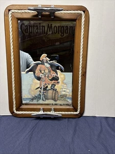 Captain Morgan Spiced Rum Rope Ship Boat Mirror Sign Nautical Pirate Bar 21"x15" - Picture 1 of 2