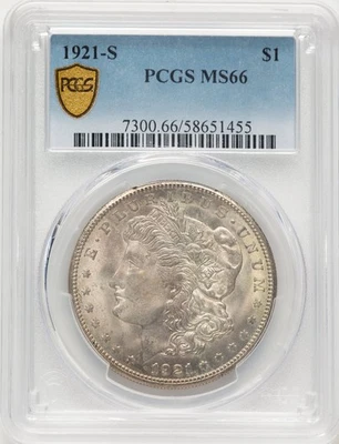 1921-S Morgan Dollar PCGS MS66 (782214041) - Image 1 of 2