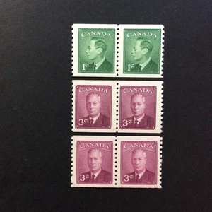 BroadviewStamps COIL SALE!  Canada #295-96, 299 pairs.  MH F-VF - Picture 1 of 2