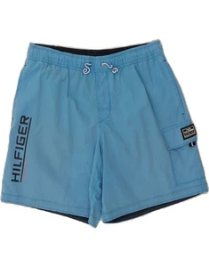 Tommy Hilfiger pantaloncino da bagno uomo grafico blu medio poliestere AW02 - Foto 1 di 4