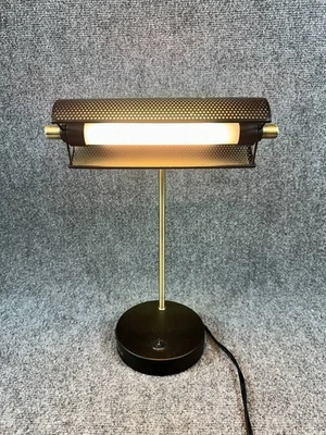 O-Bright Modern Desk Lamp with USB Port 5V DC Max 2A Black Brass Finish Works - Image 1 of 4