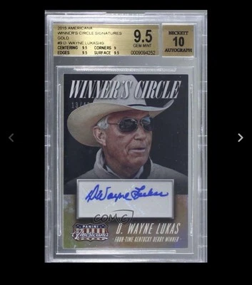 2015 Panini Americana Gold Autograph 13/49 D. WAYNE LUKAS Winner’s Circle *RARE* - Image 1 of 3