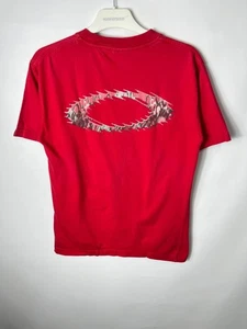 Streetwear Oakley Vintage Y2K Red Snake Skin Logo Graphic Surf T-shirt - Picture 1 of 11