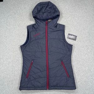 Mammut Puffer Vest Womens Medium Blue Quilted Hiking Hooded Outdoor Polyester - Picture 1 of 11