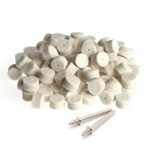 100Pcs Wool Felt Polishing Buffing Pad 13mm + 2 Shank For Grinding Wheel - Picture 1 of 8
