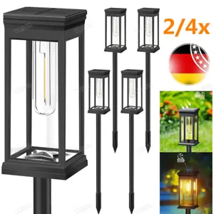 2/4x Solar Light LED Solar Lights Stainless Steel Solar Lamp Garden Lights Garden - Picture 1 of 14