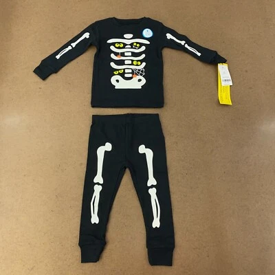 Pijamas Carter's Baby Talla 18 Meses 2 Piezas Halloween Esqueleto Ajuste Ajustado Algodón Nuevo con Etiquetas Foto 1 de 4