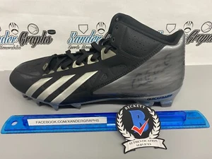 ANDREW LUCK ADIDAS BLACK FOOTBALL SHOE CLEAT INDIANAPOLIS COLTS BECKETT BAS COA - Picture 1 of 8