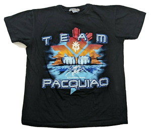 Manny Pacquiao Boxing Tee T-Shirt Men Size Small Black - Team Emannuel Boxing