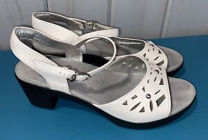 Alegria Reese White Butter Women 40 10 10.5 Comfort Leather Sandal Studded Shoe