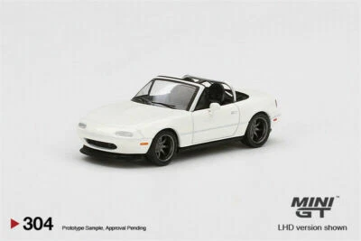 MINI GT 1:64 Mazda Miata MX-5 (NA) Tuned Version Classic White Car in box - image 1 of 3